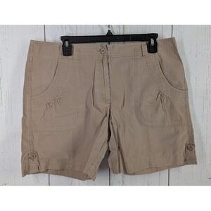 Vanheusen Size 14 Tan 100% Cotton Womens‎ Casual Outdoor Summer Shorts